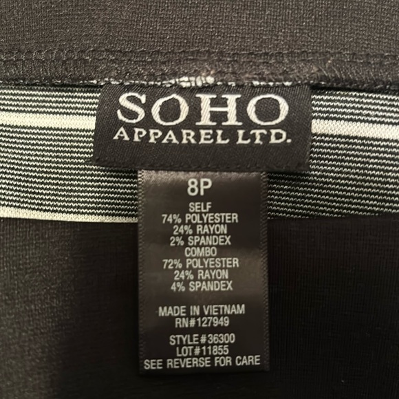 SOHO APPAREL LTD Black with White Strip Tunic Dress - Picture 2 of 4